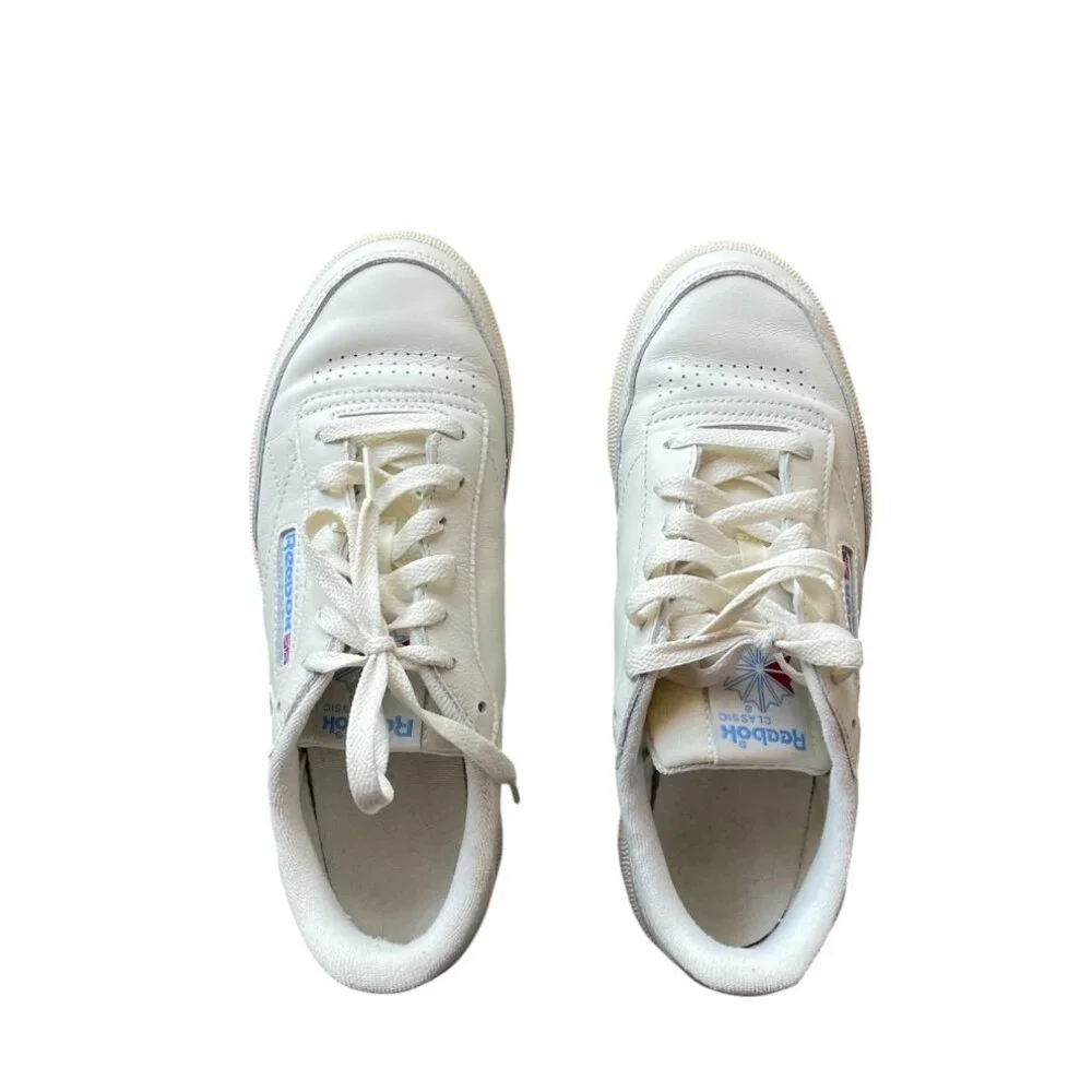 Reebok Club C 85 Vintage Sneakers – White with Blue Logo, Women’s 8 / Men's 6.5 - Picture 10 of 13